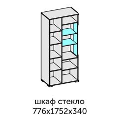 Аллегро-10 Шкаф 2дв. (со стеклом) (дуб крафт золотой-камень темный) в Ижевске - izhevsk.mebel24.online | фото 2