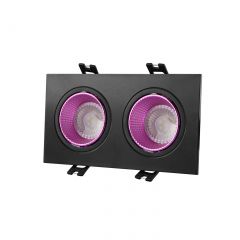 DK3072-BK+PI Встраиваемый светильник, IP 20, 10 Вт, GU5.3, LED, черный/розовый, пластик в Ижевске - izhevsk.mebel24.online | фото