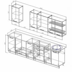 Кухонный гарнитур Антрацит 2800 (Стол. 26мм) в Ижевске - izhevsk.mebel24.online | фото 2