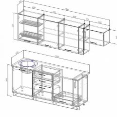 Кухонный гарнитур Шампань 2550 (Стол. 26мм) в Ижевске - izhevsk.mebel24.online | фото 2