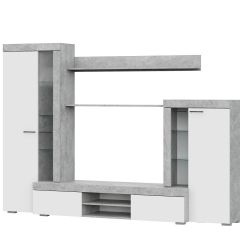 Гостиная МГС 5 (Цемент светлый/Белый) в Ижевске - izhevsk.mebel24.online | фото 4