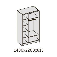 ИННЭС-5 Шкаф-купе 2-х дв. 1400 (1дв. Ф1 - бодега белая, 1дв. Ф2 - зеркало) в Ижевске - izhevsk.mebel24.online | фото 2