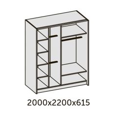 ИННЭС-5 Шкаф-купе 2-х дв. 2000 (2 дв. Ф3 - венге вст. экокожа корич) в Ижевске - izhevsk.mebel24.online | фото 2