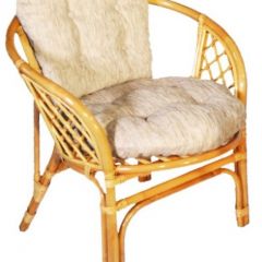Кресло Багама, подушки светлые обычные шенил (Мёд) в Ижевске - izhevsk.mebel24.online | фото