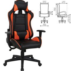 Кресло компьютерное BRABIX "GT Racer GM-100" (черное/оранжевое) 531925 в Ижевске - izhevsk.mebel24.online | фото 2