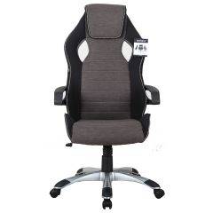 Кресло компьютерное BRABIX Techno GM-002 (ткань) черное/серое, вставки белые (531815) в Ижевске - izhevsk.mebel24.online | фото 3