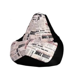 Кресло-мешок XL Газета-Black в Ижевске - izhevsk.mebel24.online | фото