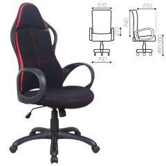Кресло офисное BRABIX PREMIUM "Force EX-516" (ткань черное/вставки красные) 531571 в Ижевске - izhevsk.mebel24.online | фото