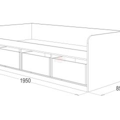 Кровать-8 одинарная с 3-мя ящиками (800*1900) ЛДСП в Ижевске - izhevsk.mebel24.online | фото 3