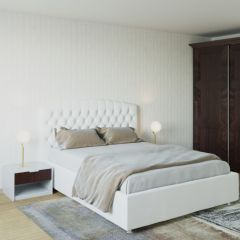 Кровать Берлин с ПМ 1200 (экокожа белая) в Ижевске - izhevsk.mebel24.online | фото 2