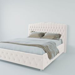 Кровать Нягань с ПМ 1400 (экокожа белая) в Ижевске - izhevsk.mebel24.online | фото 2