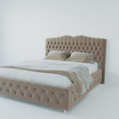 Кровать Нягань с ПМ 1400 (велюр серый) в Ижевске - izhevsk.mebel24.online | фото