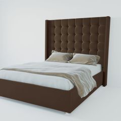Кровать Венеция ЛЮКС с ПМ 1400 (экокожа коричневая) в Ижевске - izhevsk.mebel24.online | фото 2