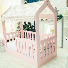 Кровать-домик без ящика 800*1600 (Розовый) в Ижевске - izhevsk.mebel24.online | фото