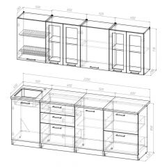 Кухонный гарнитур Лоретта компакт 2200 мм в Ижевске - izhevsk.mebel24.online | фото 2