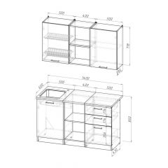 Кухонный гарнитур Ольга медиум 4 1400 мм в Ижевске - izhevsk.mebel24.online | фото 2