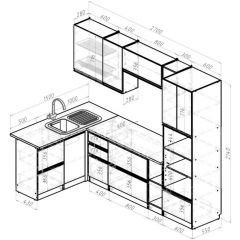 Кухонный гарнитур Симфония мега прайм 1500х2700 мм в Ижевске - izhevsk.mebel24.online | фото 2