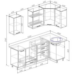Кухонный гарнитур угловой Бланка 2200х1000 (Стол. 26мм) в Ижевске - izhevsk.mebel24.online | фото 3