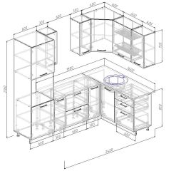 Кухонный гарнитур угловой Бланка 2400х1600 (Стол. 26мм) в Ижевске - izhevsk.mebel24.online | фото 3