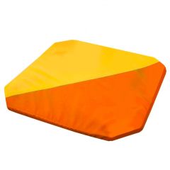 Мат гимнастический 1,3x1,3x0,05м складной скошенные углы цв.оранжевый-желтый в Ижевске - izhevsk.mebel24.online | фото