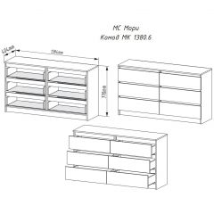 МОРИ МК 1380.6 Комод (графит) в Ижевске - izhevsk.mebel24.online | фото 3