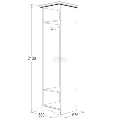 Шкаф 1-но дверный для одежды Ольга 1Н в Ижевске - izhevsk.mebel24.online | фото 2