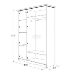 Шкаф 3-х дверный Ольга-1Н для одежды и белья в Ижевске - izhevsk.mebel24.online | фото 2