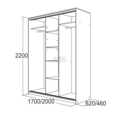 МИРАЖ 17.1 (620) 1 зеркало Шкаф для платья и белья в Ижевске - izhevsk.mebel24.online | фото 5