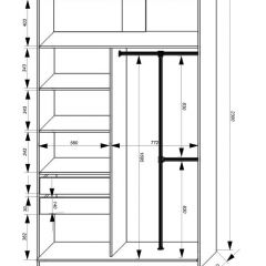 Шкаф-купе 1400 серии SOFT D8+D2+B2+PL4 (2 ящика+F обр.штанга) профиль «Графит» в Ижевске - izhevsk.mebel24.online | фото 3