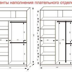 Шкаф-купе 1400 серии SOFT D8+D2+B2+PL4 (2 ящика+F обр.штанга) профиль «Графит» в Ижевске - izhevsk.mebel24.online | фото 7