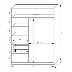 Шкаф-купе 1500 серии NEW CLASSIC K3+K3+B2+PL1 (2 ящика+1 штанга) профиль «Капучино» в Ижевске - izhevsk.mebel24.online | фото 3