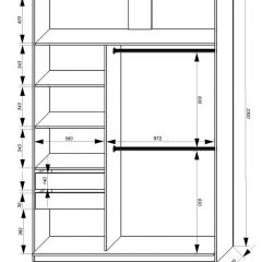 Шкаф-купе 1600 серии SOFT D8+D2+B2+PL4 (2 ящика+F обр.штанга) профиль «Графит» в Ижевске - izhevsk.mebel24.online | фото 2