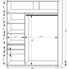 Шкаф-купе 1800 серии SOFT D1+D3+B2+PL1 (2 ящика+1штанга) профиль «Графит» в Ижевске - izhevsk.mebel24.online | фото 3