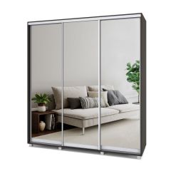 МАРТИН Шкаф-купе с зеркалами Венге (2000*450) М403 в Ижевске - izhevsk.mebel24.online | фото