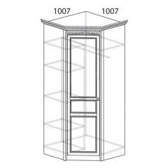 Шкаф угловой №183 "Лючия" Фасад зеркало (Угол 1007*1007) Дуб оксфорд серый в Ижевске - izhevsk.mebel24.online | фото 2