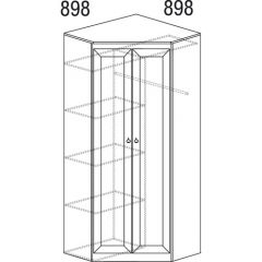 Шкаф угловой №606 Инна (угол 898*898) Денвер темный в Ижевске - izhevsk.mebel24.online | фото 3