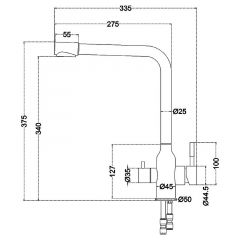 Смеситель д/кухни MELANA-F610304 Stello нерж.сталь, с переключателем на фильтр, однорычажный, сатин в Ижевске - izhevsk.mebel24.online | фото 4