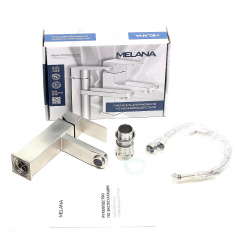 Смеситель д/ум MELANA-F610201 Cubo нерж.сталь, однорычажный, сатин, литой излив в Ижевске - izhevsk.mebel24.online | фото 3