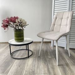 Стул CHIC HE622-01/ HE622-05 топленое молоко, ткань/ белый каркас М-City в Ижевске - izhevsk.mebel24.online | фото 4