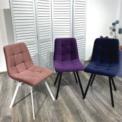 Стул CHILLI-Q SQUARE розовый #15, велюр / белый каркас, 4 шт./1 к, М-City в Ижевске - izhevsk.mebel24.online | фото 5