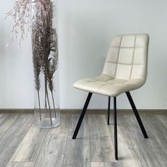 Стул CHILLI SQUARE HK017-02 серо-бежевый, PU/ черный каркас М-City в Ижевске - izhevsk.mebel24.online | фото 2