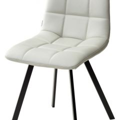Стул CHILLI SQUARE HK017-03 светло-серый, PU/ черный каркас М-City в Ижевске - izhevsk.mebel24.online | фото