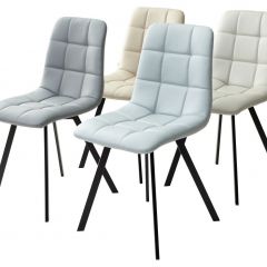 Стул CHILLI SQUARE HK017-03 светло-серый, PU/ черный каркас М-City в Ижевске - izhevsk.mebel24.online | фото 2