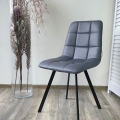 Стул CHILLI SQUARE HK017-09 серо-черничный, PU/ черный каркас М-City в Ижевске - izhevsk.mebel24.online | фото 5