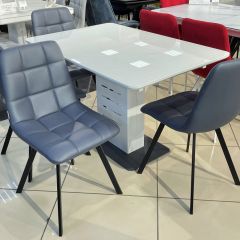 Стул CHILLI SQUARE HK017-09 серо-черничный, PU/ черный каркас М-City в Ижевске - izhevsk.mebel24.online | фото 6