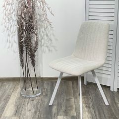 Стул ELVIS WZ2042-18 белая галька фактурный велюр / белый каркас М-City в Ижевске - izhevsk.mebel24.online | фото