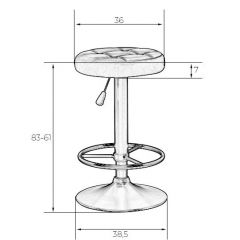 Табурет барный DOBRIN BRUNO LM-5008 (бело-чёрный) в Ижевске - izhevsk.mebel24.online | фото 2