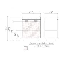 Тумба под умывальник Elen 65 Cube без ящика Домино (DC5002T) в Ижевске - izhevsk.mebel24.online | фото 3