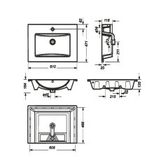 Умывальник мебельный "Quadro 60" Sanita Luxe в Ижевске - izhevsk.mebel24.online | фото 4