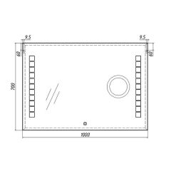 Зеркало Quadro 100 alum (линза) с подсветкой Sansa (SQL1030Z) в Ижевске - izhevsk.mebel24.online | фото 8